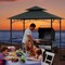 Multi-functional Outdoor Double-Tiered Grill Gazebo Canopy with 2 Side Shelves and 7 Hooks